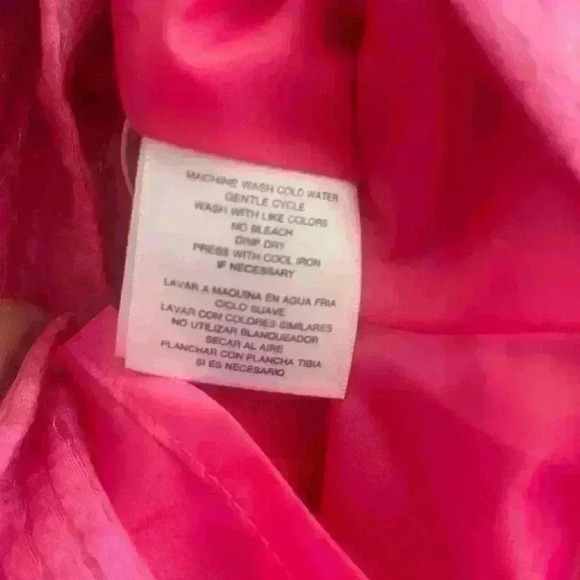 Nine West Fit & Flare Cocktail Pink Hot Lined Dress Short size 4 - Picture 8 of 9